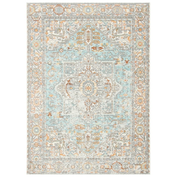 SAFAVIEH Aria Gligor Oriental Area Rug, Aqua/Beige, 5'3" x 7'7"