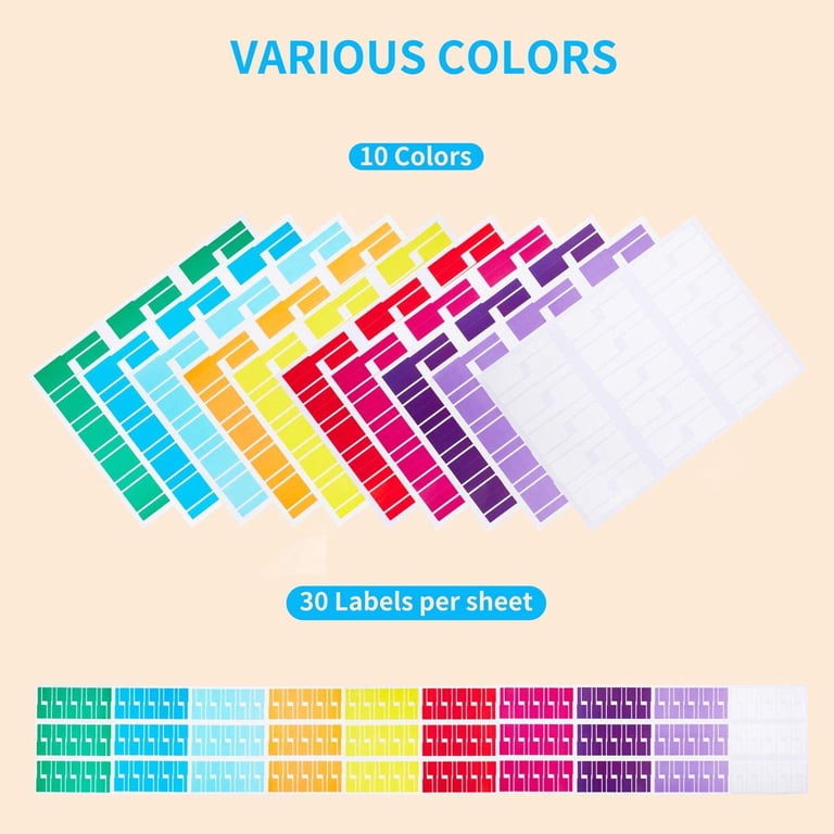 Sxlaonanhai 270 PCS Cable Labels | 9 Colors Waterproof | Laser Printer & Handwriting Compatible