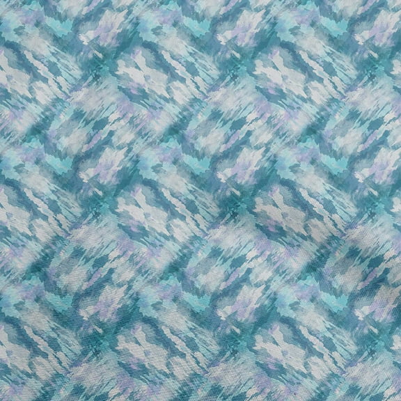 oneOone Polyester Spandex Dark Teal Green Fabric Abstract Dress Material Fabric Print Fabric By The Yard 56 Inch Wide