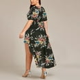 thumbnail image 4 of Lenago Plus Size Summer Dresses for Women 2026 Boho Flower Print High Low Maxi Dress V-Neck Short Sleeve Dresses for Party Casual, 4 of 6