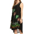 thumbnail image 4 of Sakkas Watercolor Palm Tree Tank Caftan Short Dress - Black - One Size, 4 of 4