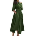 thumbnail image 1 of Vestido largo sin hombros de verano para mujer: dobladillo irregular con cinturón, corte en A para ocasiones sexys o informales, 1 of 7