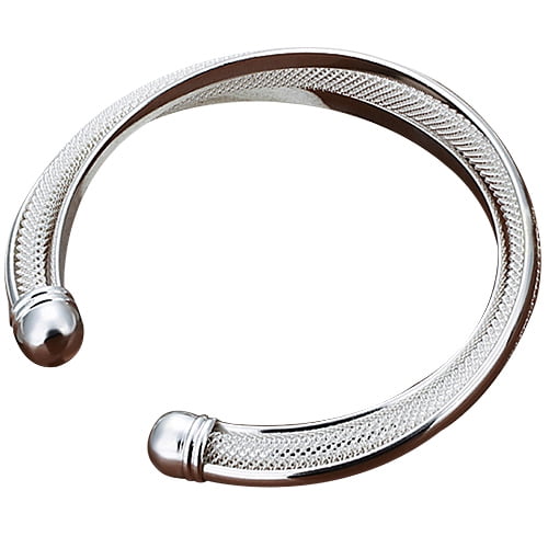 Trayknick Bracelet Classique Plaqué Argent Bord Biseauté Ouverture Cadeau Bijou de Mode