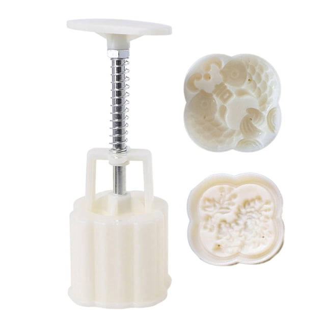 50g Mooncake Sellos a presión de mano Gadgets Material plástico para hornear accesorios Feliz Sencillez