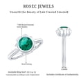 thumbnail image 5 of Rosec Jewels Lab Grown Emerald Flower Engagement Ring (1.7 Carat, AAAA Grade) - Bezel Set Emerald Ring - with Jewelry Box, 925 Sterling Silver, US 4.00, 5 of 8