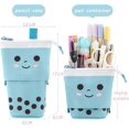 thumbnail image 3 of Cute Pencil Case, Standing Pen Holder Telescopic Small Pencil Case Preppy Pencil Pouch Pop Up Cosmetic Makeup Bag for Student Teen,Blue, 3 of 5