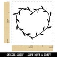 thumbnail image 2 of Heart Shaped Rustic Wreath Wedding Decor Self-Inking Rubber Stamp Ink Stamper - Fuchsia Ink - Small 1 Inch, 2 of 7