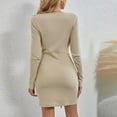 thumbnail image 5 of Gspmoly Robes Décontractées pour Femmes, Mode Femmes Robe Aguichant Décontractée Unie Robe à Manches Longues Robe Bandage Robes de Soirée pour Femmes Articles en Liquidation, 5 of 5