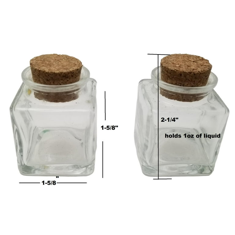 Square Spice Jars with Hermetic Lids, 4-Pack