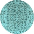 thumbnail image 1 of Ahgly Company Indoor Round Solid Light Blue Modern Area Rugs, 5' Round, 1 of 4