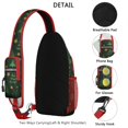 thumbnail image 3 of Sling Backpack,Dark Green Christmas Tree and Star Pattern Crossbody Bag with Water Bottle Holder,Waterproof Sling Bag for Men/Women with Chest Phone Holder for Hiking,Travel, 3 of 6