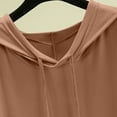 thumbnail image 4 of Uaswgudfs Plus Size Hoodies for Women Short Sleeve Hooded Drawstring T-Shirt Solid Color Loose Fit Sport Tee Top, XXL, 4 of 5