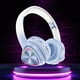 thumbnail image 1 of Auriculares inalámbricos Bluetooth | Auriculares estéreo sobre la oreja | Subwoofer Bass | Luces LED | Diseño ajustable plegable | Modos cableados/inalámbricos | Bluetooth 5.0 | Azul Verde Rosa, 1 of 8