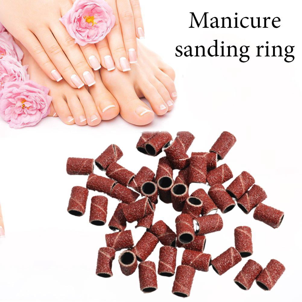 100pcs Sanding Band Drill File Machine Bits Ring For Nail Art
