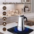 thumbnail image 2 of Cafetière Italienne, Cafetière Moka en Acier Inoxydable Cafetière à Pression 300 ml Grande Capacité Compatible avec Plaque à Induction avec Poignée Ergonomique, 2 of 5