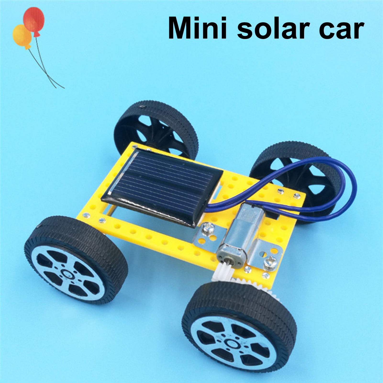HEVIRGO 1/4Pcs Solar Power Car Toy DIY Kit, Kidsafe Teamwork Ability