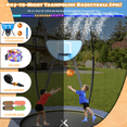 thumbnail image 3 of FIZITI Springless Trampoline,10FT 8FT 6FT 1000LBS Trampoline for Kids,Bungee Cords Trampoline with Enclosure,Basketball Hoop,LED Light,Sprinkle and More Gifts, Outdoor Pumpkin Trampoline, 3 of 10