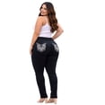 thumbnail image 3 of Jack David Plus Size Women's Stretch Premium Denim Black/Blue Jeans Skinny Pants 39469MS, 3 of 7