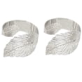 thumbnail image 2 of Leaf Napkin Rings Set of 30,Leaves Napkin Rings for Table Setting,Metal Leaf Napkin Holder Rings for Holiday Silver, 2 of 9