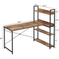 thumbnail image 6 of CubiCubi 55 x 20inch Computer Corner Desk with Storage Shelves, Small L Shaped Computer Desk, Home Office Desk, Rustic Brown, 6 of 6