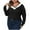 Black, variant on MIUOWANP Plus Size Sweaters for Women V neck Women's Casual Round Neck Long Sleeve Sweater Knitted Stripe Loose Blouse Tops Black XXL