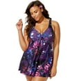 thumbnail image 1 of Swimsuits For All Women's Plus Size Tie Front V-Neck Swimdress 10 Scarf, 1 of 6
