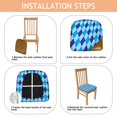 thumbnail image 4 of Light Blue and Dark Blue Argyle Seat Covers for Dining Room Chairs Set Of 4,Stretch Printed Washable Chair Seat Cover with Elastic Ties and Button,Removable Waterproof Couch Cushion Covers, 4 of 6