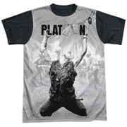 Platoon - Grayscale Poster - Short Sleeve Black Back Shirt - Small