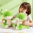 thumbnail image 1 of Ohmyroo 12-Inch Q-Version Dinosaur Plush Toy Soft Animal Cushion for Sofa and Home Interior Decor Green, 1 of 7