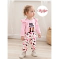 thumbnail image 6 of BemeyourBBs Western Baby Girl Cowgirl Clothes Newborn Baby Girls Litter Sister Outfit Letter Long Sleeve Romper Boot Print Pants Set Bow Headband 3 Pcs Spring Fall Winter Clothing, 6 of 9