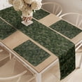 thumbnail image 2 of Ambesonne Camouflage Table Runner & Placemats, Simplistic Woodland Camo, Placemat 4 pcs + Runner 14"x90", Evergreen Dark Sepia, 2 of 2