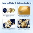 thumbnail image 3 of Navy Blue Gold Balloon Graland Arch Kit, Double Stuffed Pearl White Royal Blue Chrome Gold with Confetti Balloons for New Year Graduation Birthday Wedding Party Decorations, 3 of 7