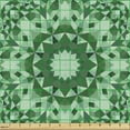thumbnail image 2 of Ethnic Fabric by the Yard, Art of Triangles Formed in Monochrome Style Print, Decorative Upholstery Fabric for Chairs & Home Accents, Forest Green Mint Green by Ambesonne, 2 of 5