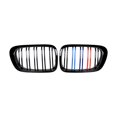 thumbnail image 6 of Glossy Black M-Color Dual Slats Kidney Grille Fit 1999-2002 BMW E46 2-Door 318is 323is 328is 318i 323i 328i 328Ci 323Ci 325Ci 330Ci, 6 of 7