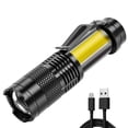 thumbnail image 1 of Linterna Mini LED recargable XPE+COB Luz de trabajo impermeable con zoom Barbie Nuevos Originales, 1 of 5