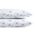 thumbnail image 1 of Laura Ashley - Juego de funda de almohada de satén de algodón suave y resistente a las arrugas, 2 piezas (Garden Muse Blue Standard), 1 of 1