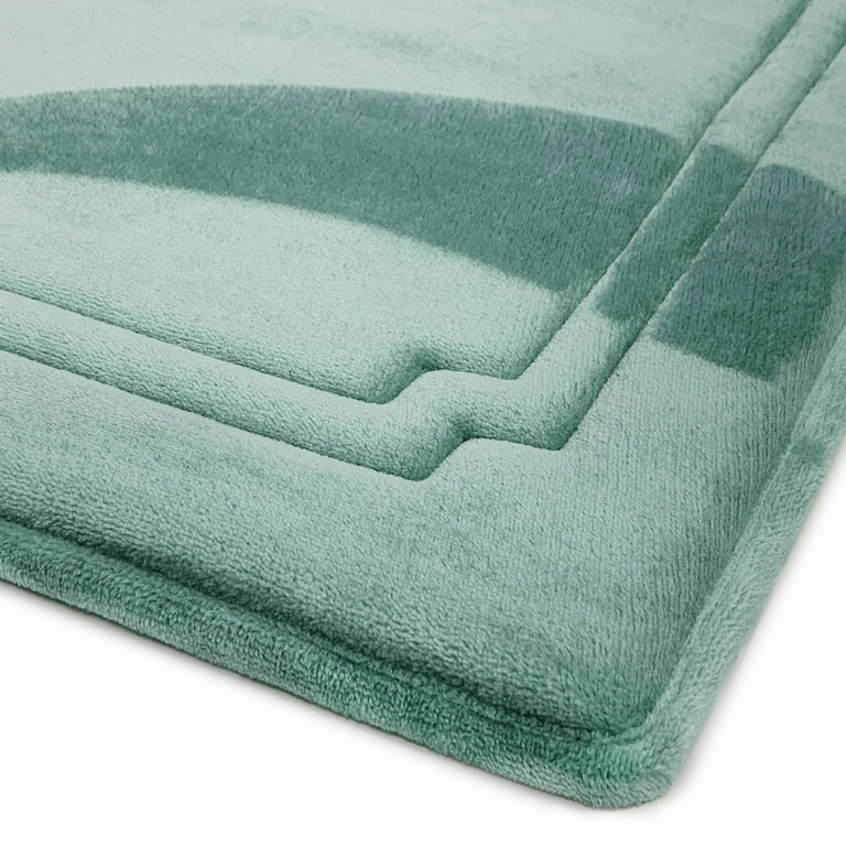 Resort Collection Plush Shag Chenille 2-Piece Bath Mat Set - Aqua