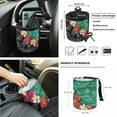 thumbnail image 4 of Jeiento Tropical Flower Car Front Seat Protector Steering Wheel Cover Seatbelt Pads Center Console Cover Trash Bin Air Vent Bag Rearview Mirror Cover Green Cup Holders Wrist Key Chain for Van, 4 of 9
