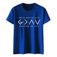 thumbnail image 4 of TSADFHJI Hauts de Noël Élégants pour Femmes, Dieu Vert Est Plus Grand Que les Hauts et les Bas, T-Shirt à Manches Courtes, Graphique, TG Bleu, 4 of 4