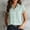 *Green, variant on ClodeEU Women's Striped Short Sleeve Button Down Shirt, Casual Collared V Neck Blouse Black,Women's Plus L