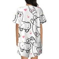 thumbnail image 3 of Bixox Women's Alpacas and Hearts Printed Pajama Set 2 Piece Lounge Set Top and Shorts Soft Pajamas, Shorts with Pockets, 3 of 7
