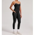 thumbnail image 2 of PISONIC Women Two Pieces Workout Set Tank Top Color Block High Waist Leggings Gym Work Outfits with Pockets, 2 of 7