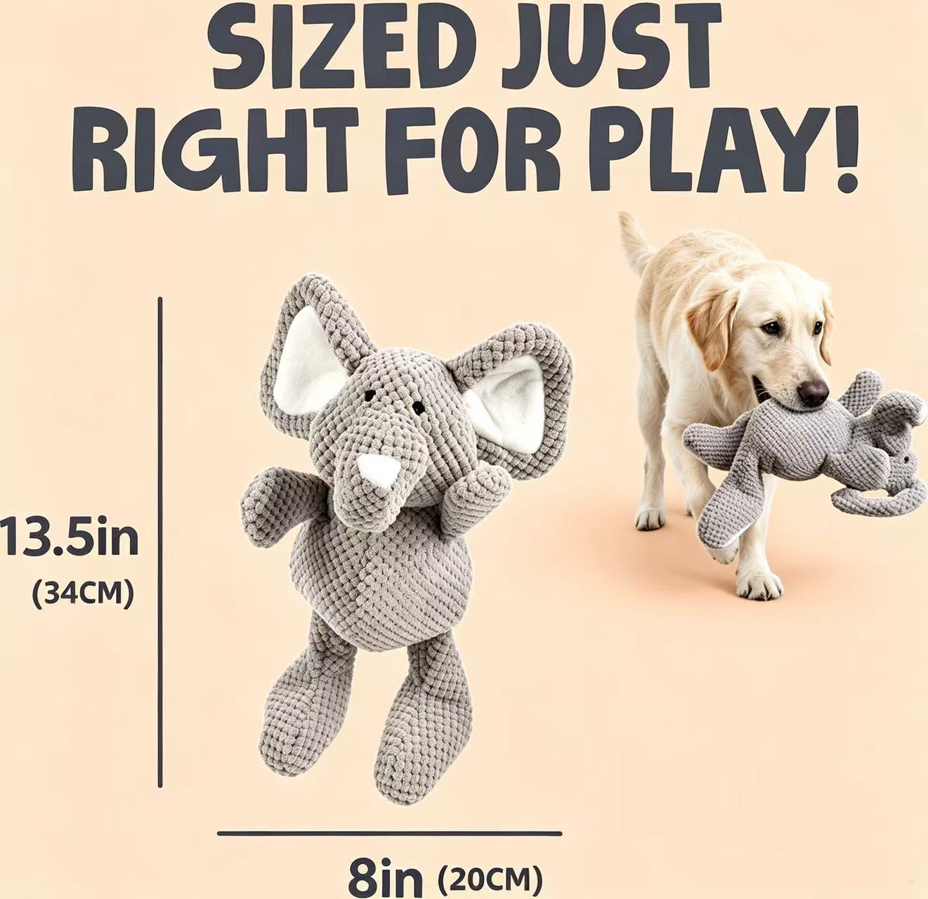 BAODANTECH Tough Elephant Dog Toy for Chewers photo 6
