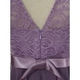 thumbnail image 6 of TSSOE Kids Girls Chiffon Sleeveless Wedding Bridesmaid Dress Floral Lace High Low Hem Flower Girl Light Purple 8, 6 of 7