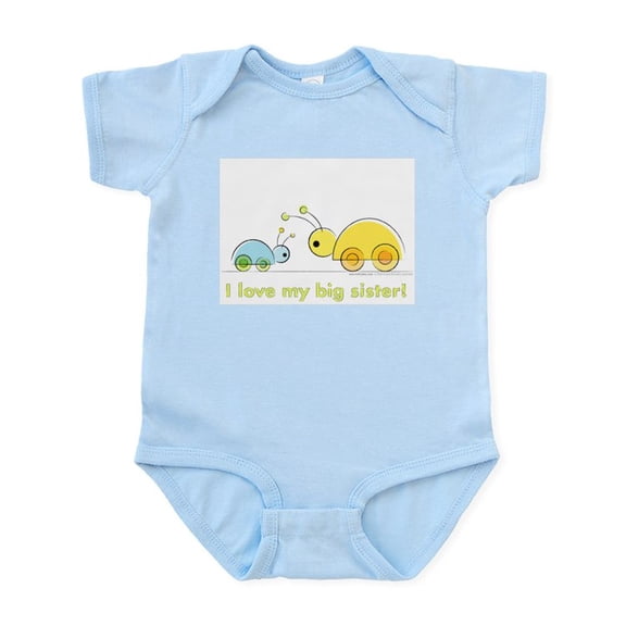 CafePress - I Love My Big Sister Infant Creeper - Baby Light Bodysuit, Size Newborn - 24 Months