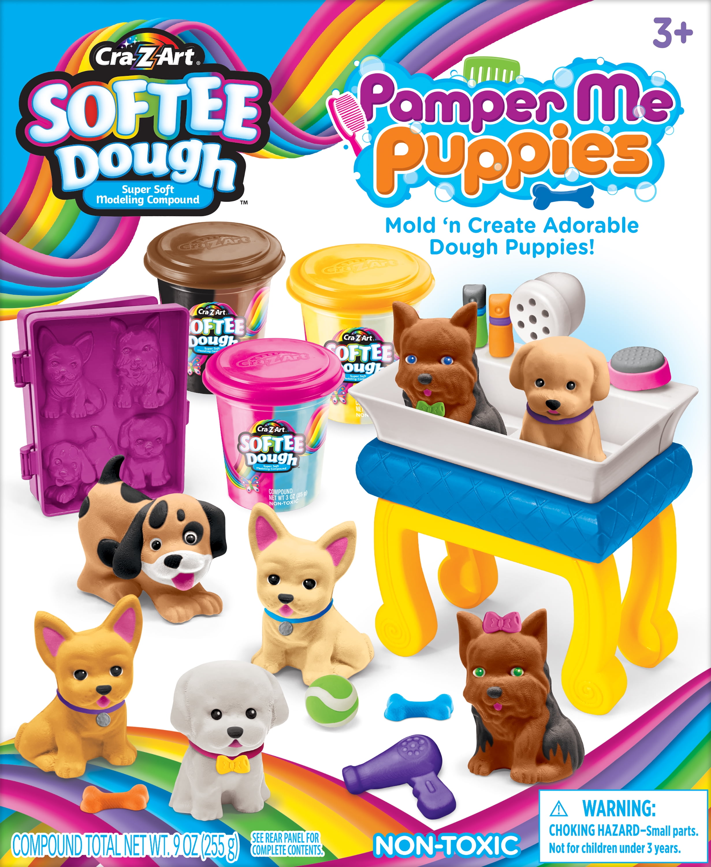 Cra-Z-Art Softee Dough Multicolor Pamper Me Puppies, Child Ages 3 and up