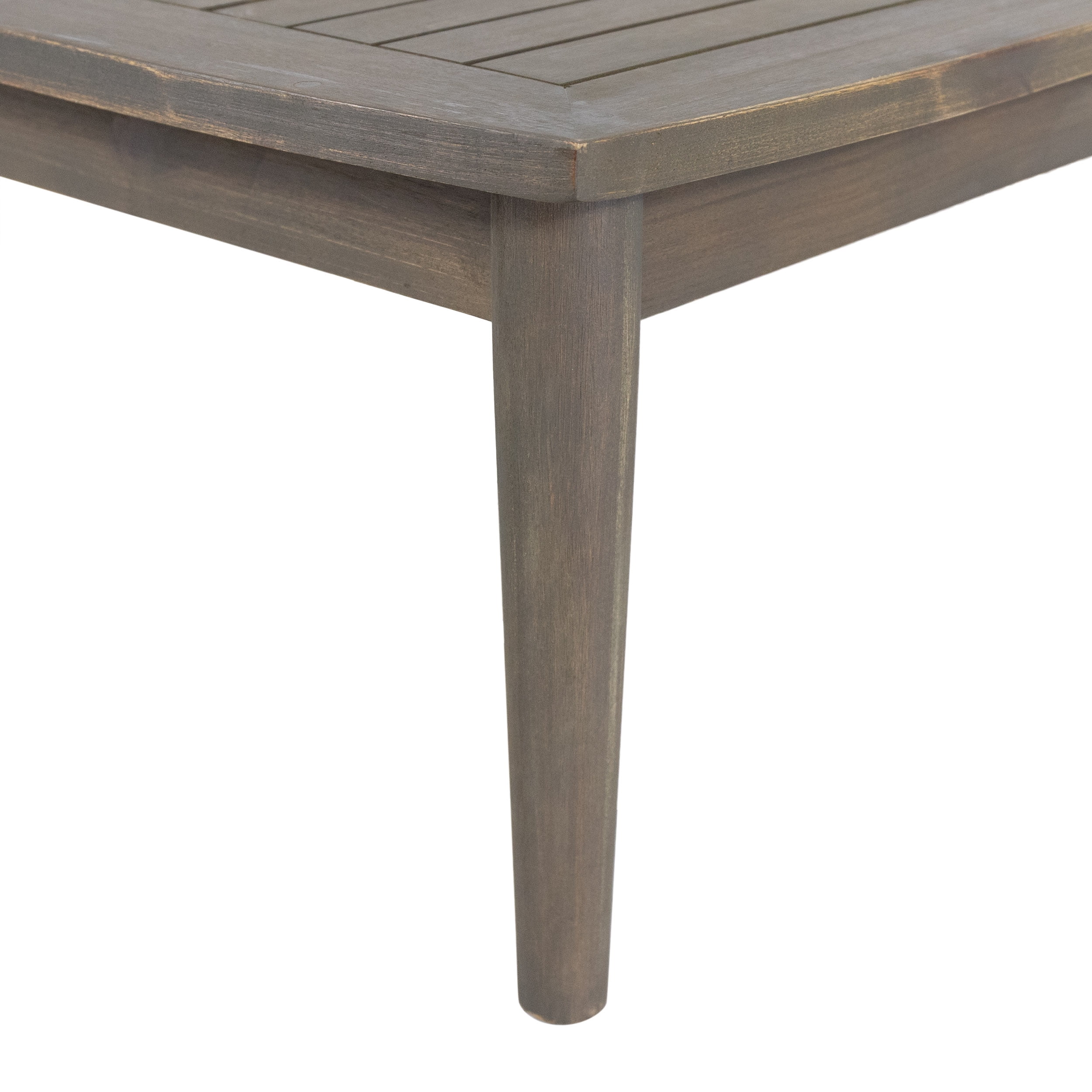 Greta Acacia Wood 4-Piece Outdoor Chat Set with Dark Gray Cushions, Gray