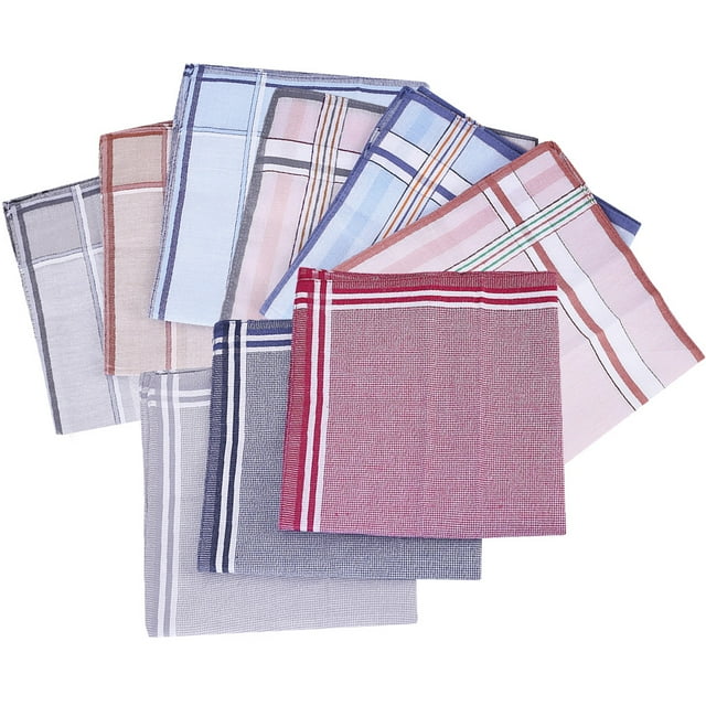 12pcs Pañuelo para hombre simple Algodón absorbente de sudor Pañuelo cuadrado clásico Pañuelo de mano (Color mezclado)