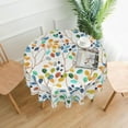 thumbnail image 3 of Spring Summer Tablecloth Round 60×60 Inch, Watercolor Colorful Leaves Floral Tablecloth Polyester Boho Farmhouse Washable Table Cover for Party Picnic Dinner Decor, 3 of 6