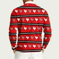 thumbnail image 3 of Fgvctg Valentine's Day Mens Sweater Crewneck Ribbed Knit Sweaters Love Heart Print Soft Slim Fit Long Sleeve Pullover Sweater Spring Oversized Blouses Pink 3XL, 3 of 5